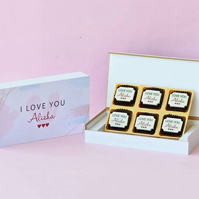 "Personalised chocolate Box (6pcs) - code PC02 - Click here to View more details about this Product